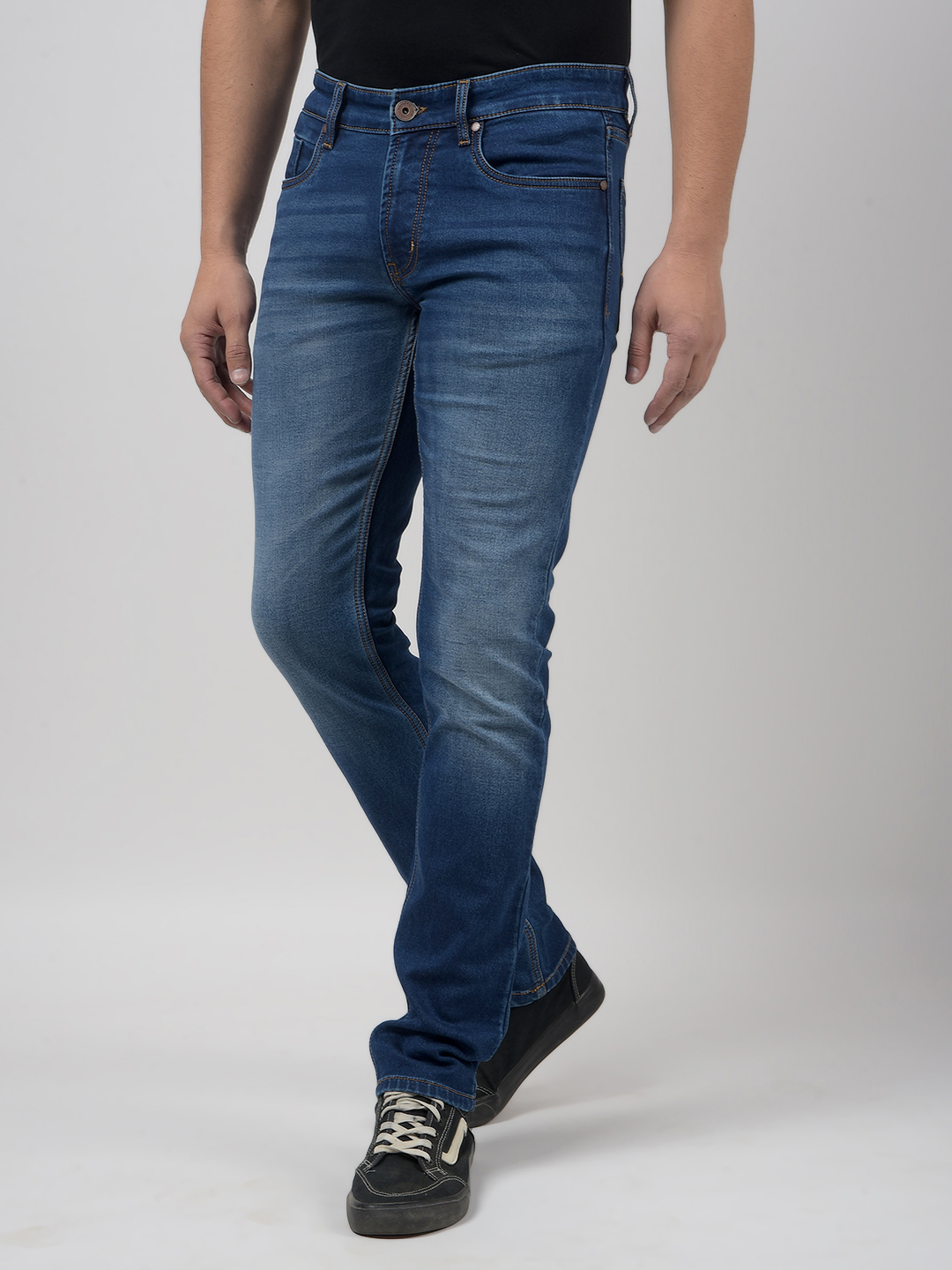 Numero Uno Men Solid Dark Blue Jeans